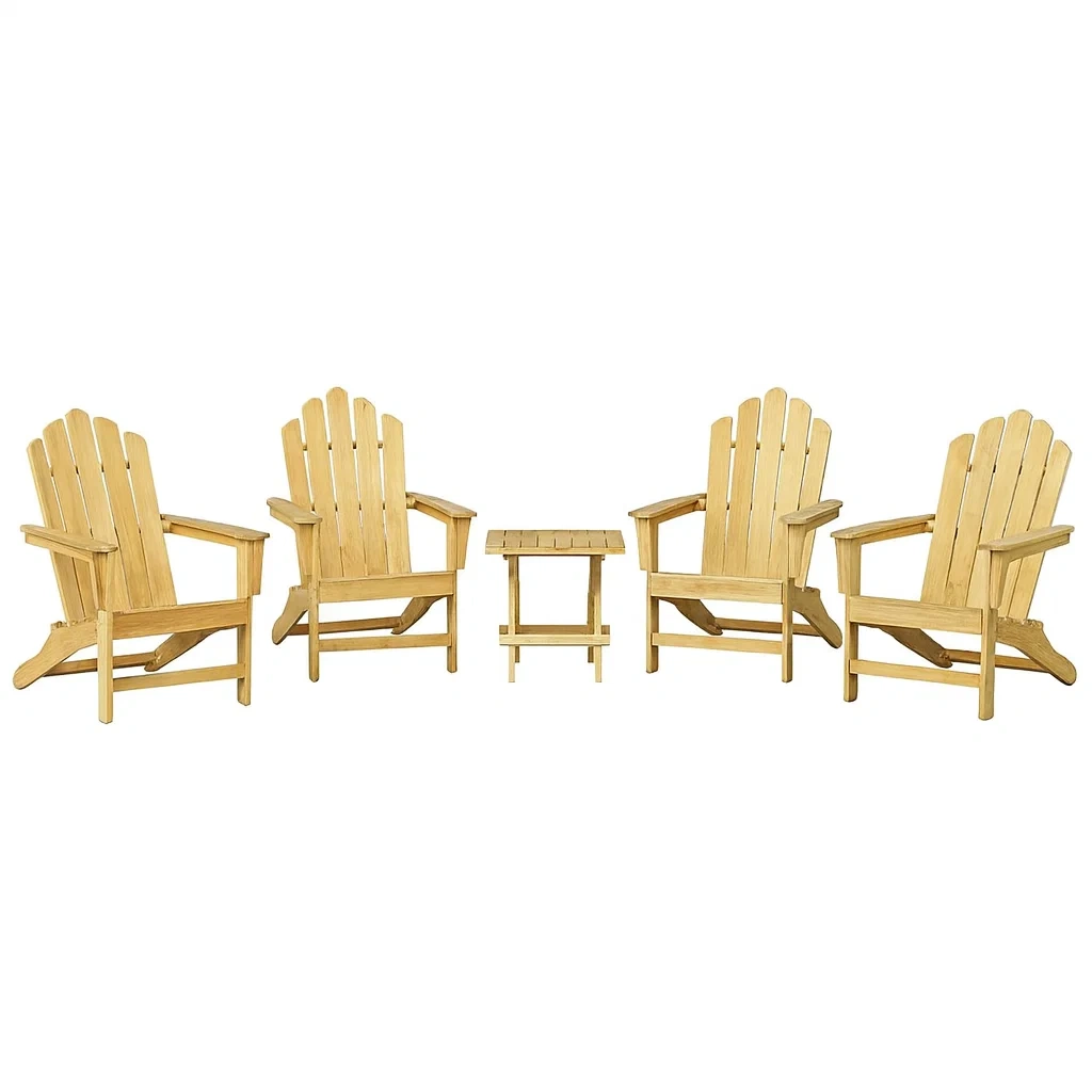 Set di Sedie e Tavolino in Legno di Acacia-ELEGANTHOMEOASIS