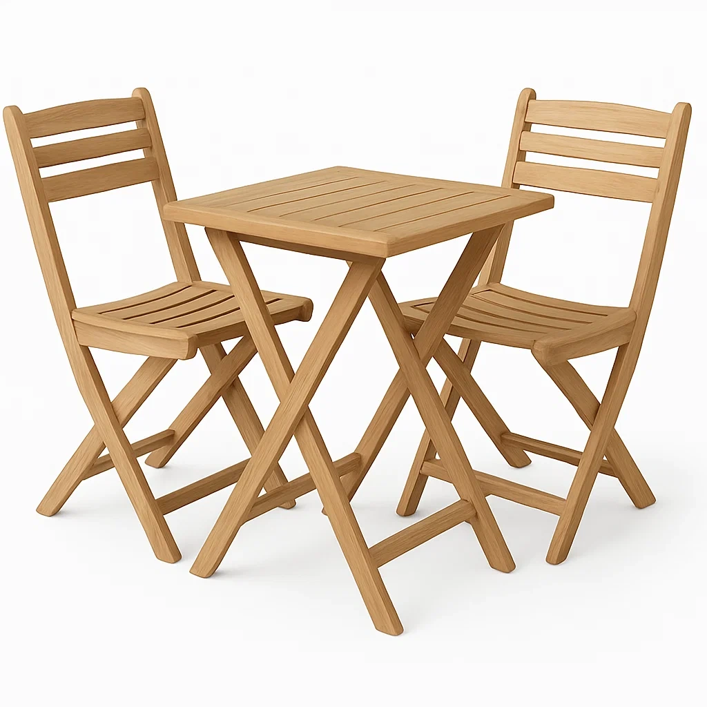 Set da pranzo pieghevole in legno per esterni-ELEGANTHOMEOASIS