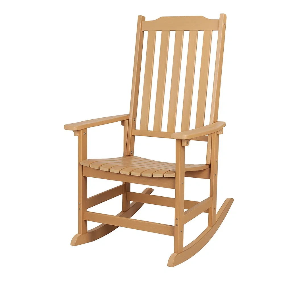 Sedia a Dondolo in Plastica Beige-ELEGANTHOMEOASIS
