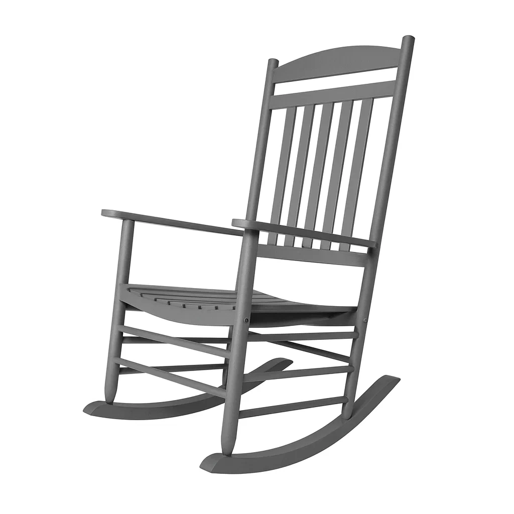 Sedia a dondolo in legno verniciato grigio-ELEGANTHOMEOASIS