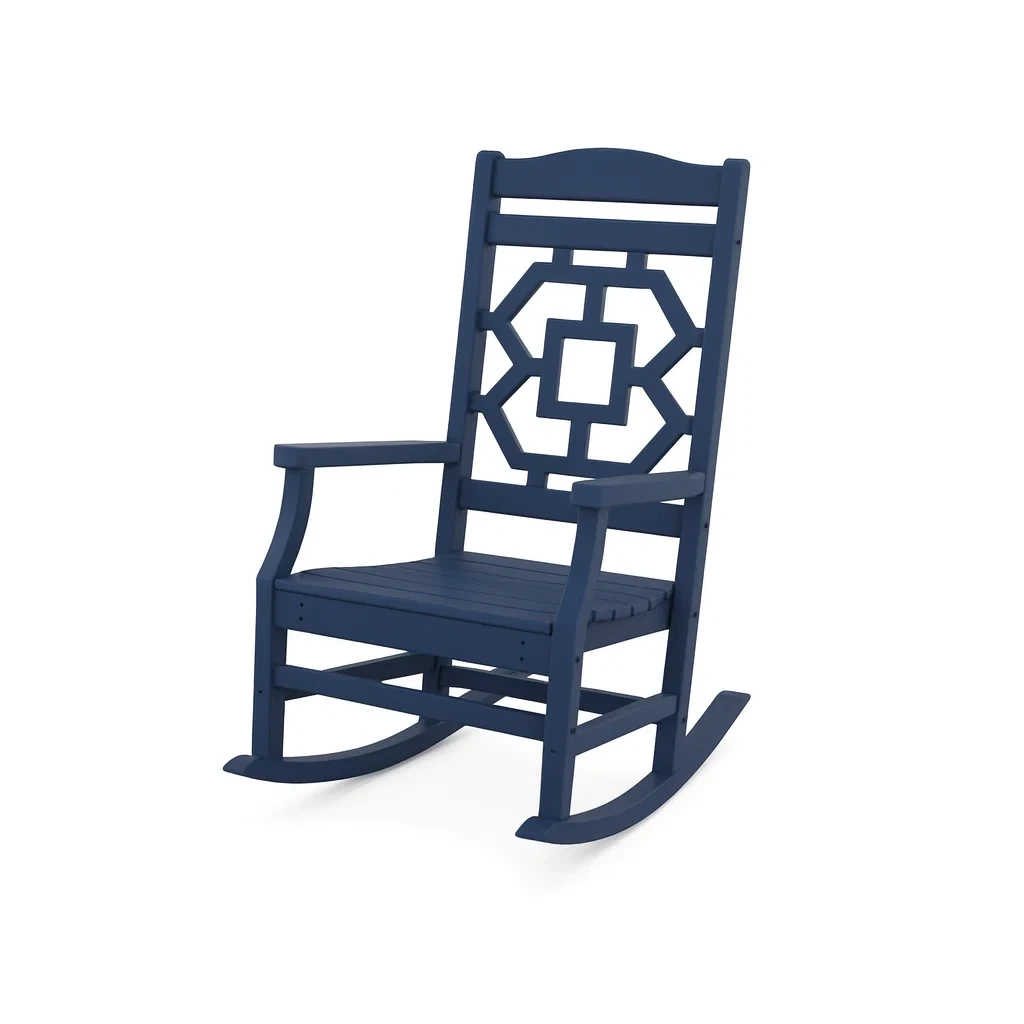 Sedia a dondolo in legno Blu-ELEGANTHOMEOASIS