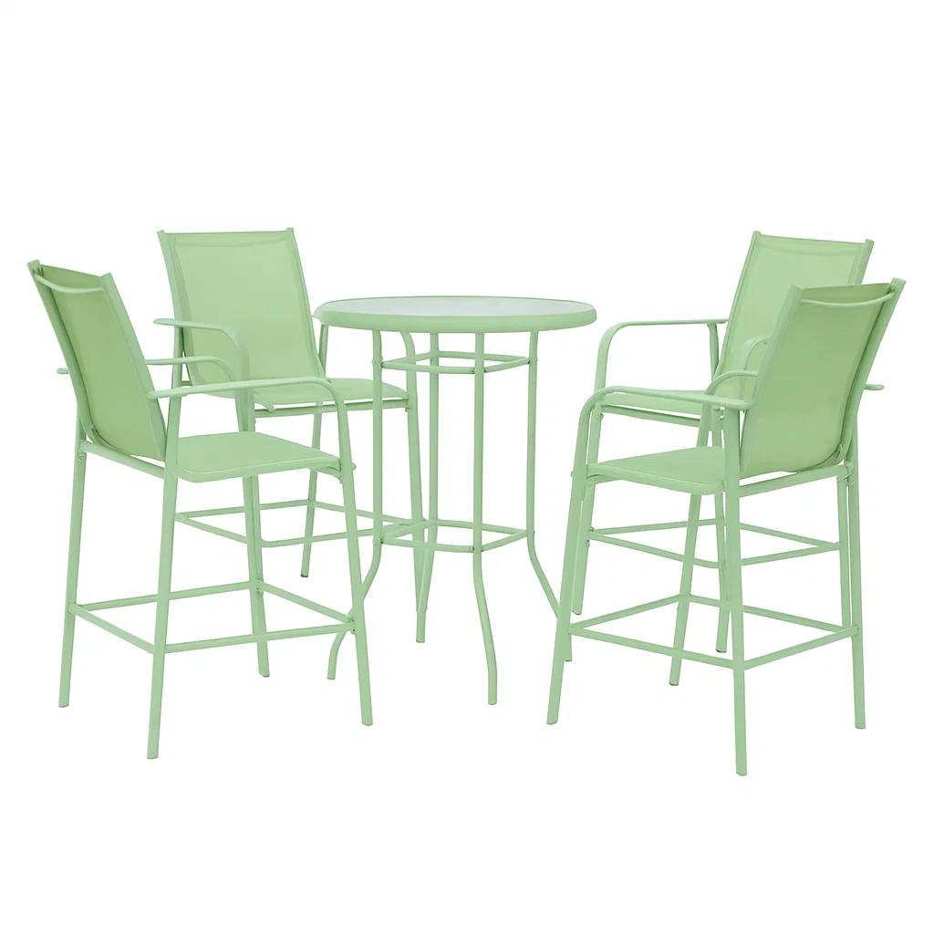 Set da giardino in metallo verde chiaro-ELEGANTHOMEOASIS