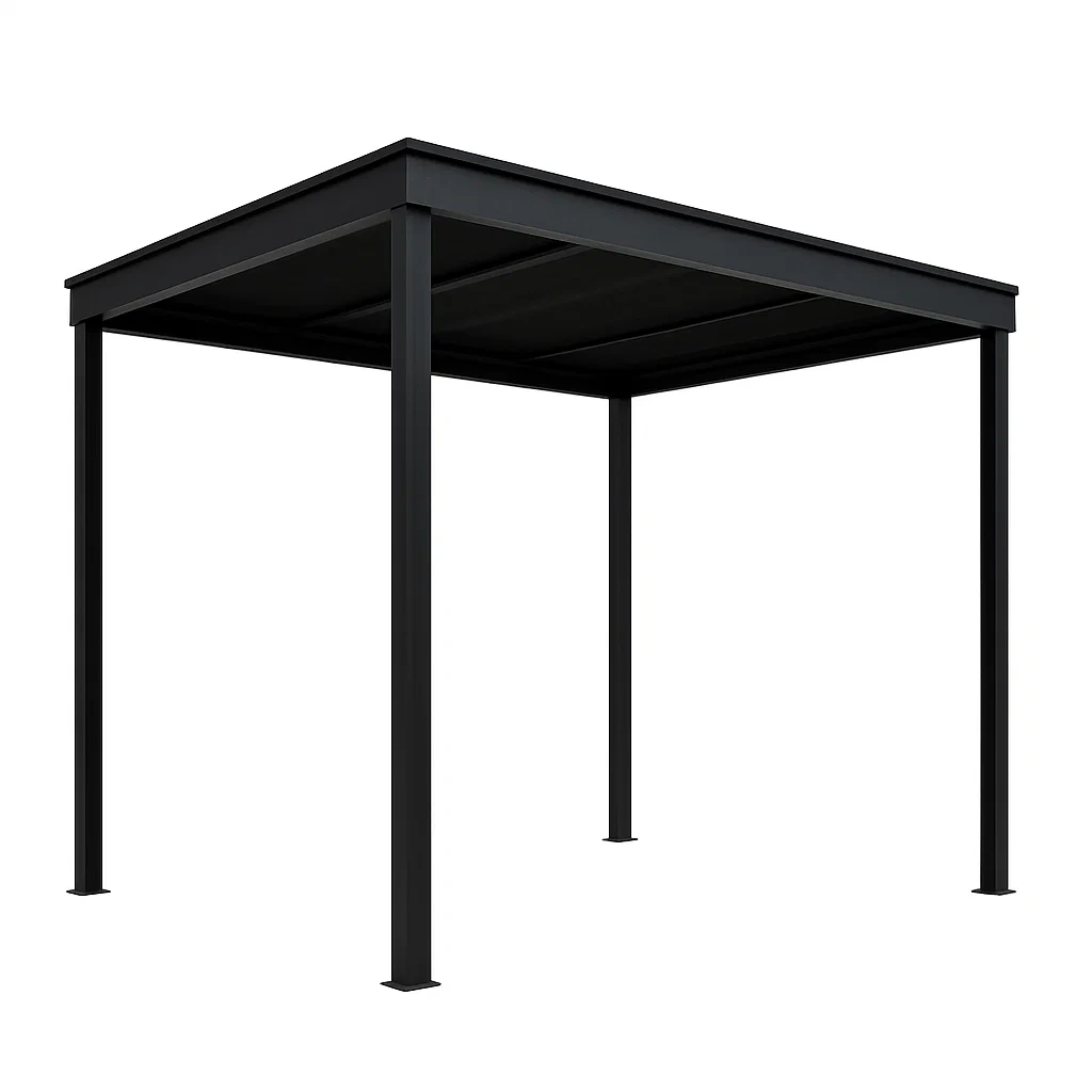 Gazebo in Metallo per Esterni Nero-ELEGANTHOMEOASIS