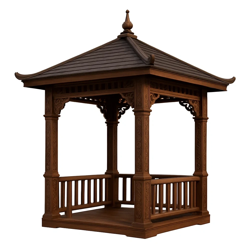 Gazebo in Legno di Teak 250cm-ELEGANTHOMEOASIS