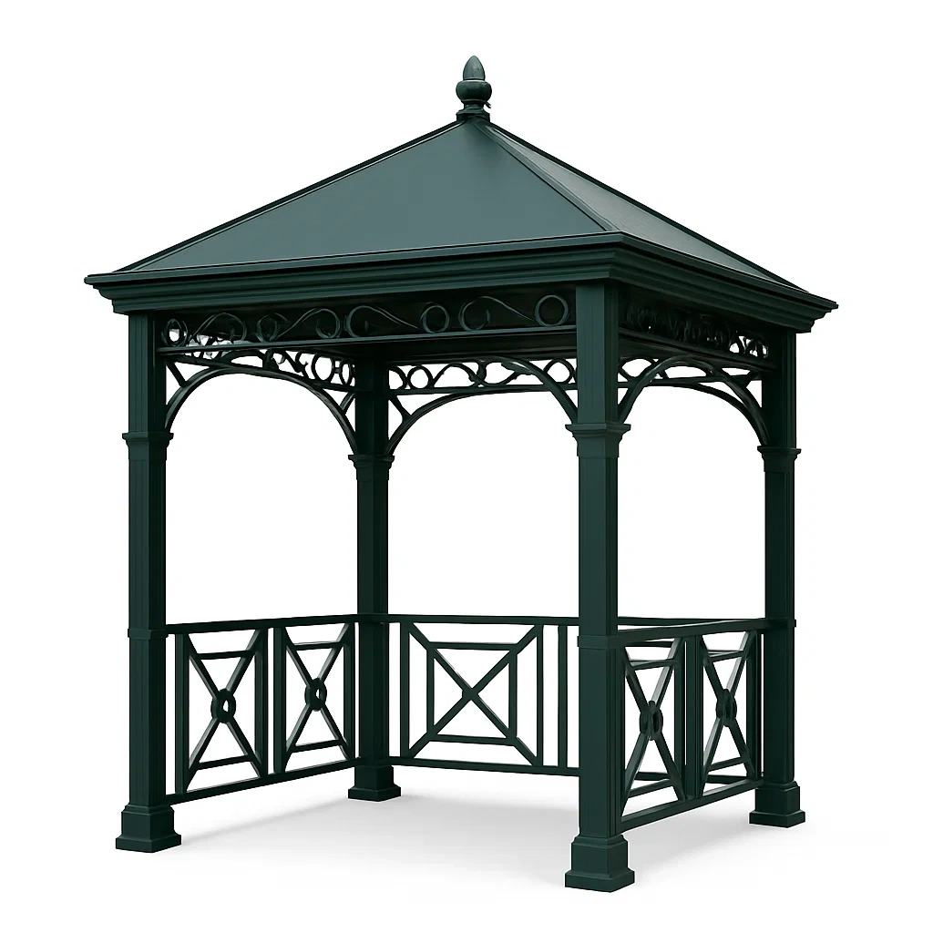 Gazebo in Metallo Verniciato Verde 300x300x350 cm-ELEGANTHOMEOASIS