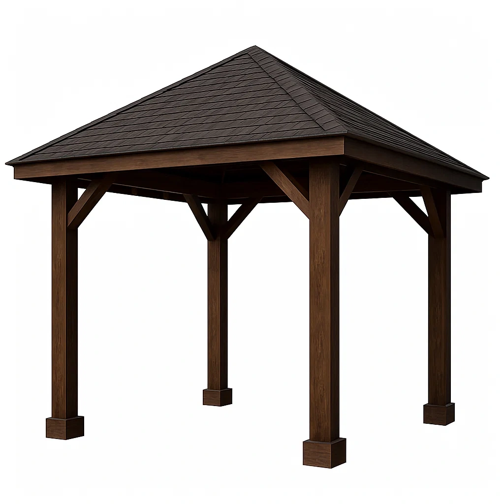 Gazebo da Giardino in Legno Marrone-ELEGANTHOMEOASIS