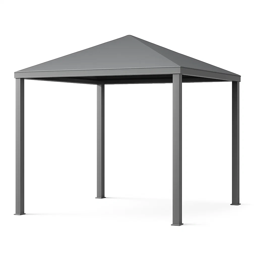 Gazebo in acciaio 3x3m per esterni grigio-ELEGANTHOMEOASIS