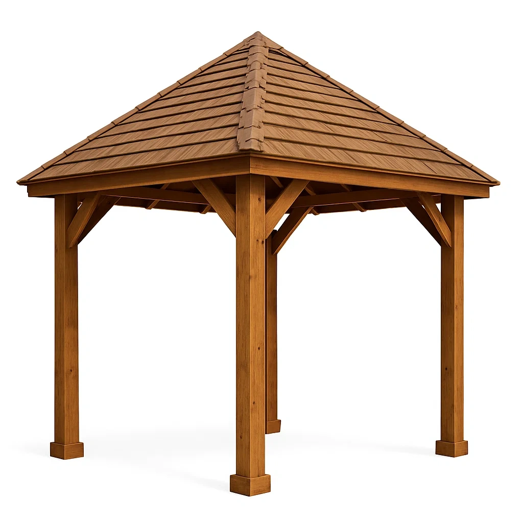 Gazebo in Legno di Cedro 300x300 cm-ELEGANTHOMEOASIS