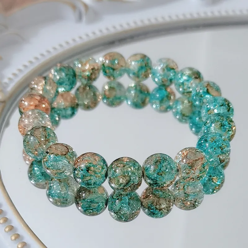 Ridică-ți stilul cu această brățară vintage inspirată de Chanel! Mărgele texturate „crăpate” uimitoare!-Maria Jewelry