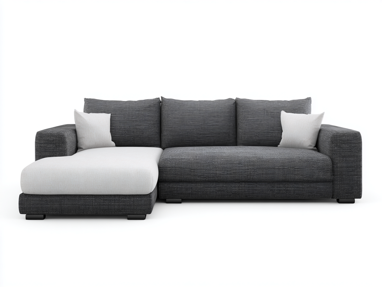 Divano angolare-Tessuto-272 x 166 x 84 cm-Grigio-Bianco-Design moderno-Vosahaven