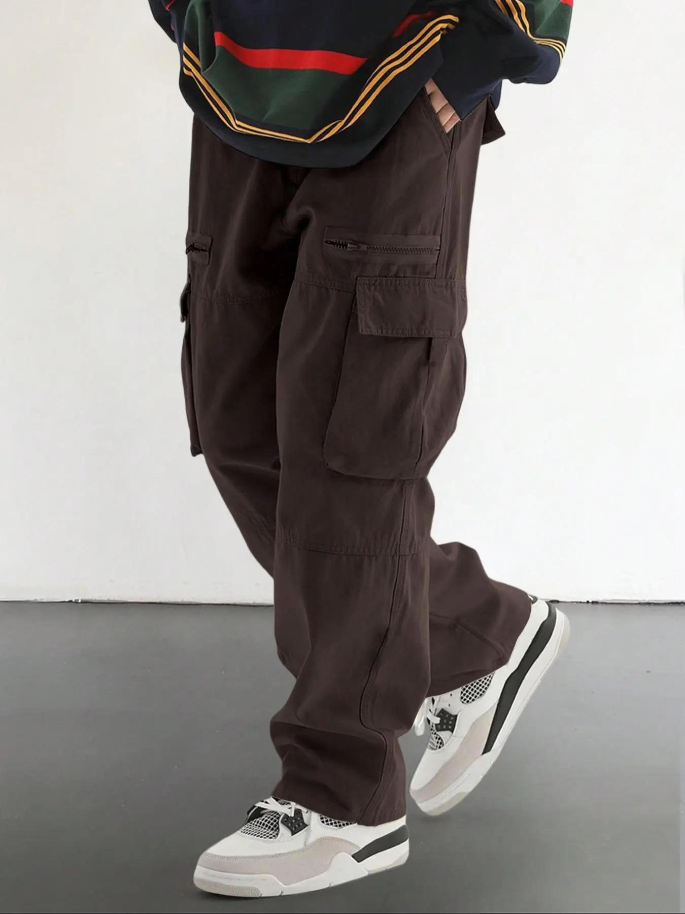 Men's Cargo Pants with Drawstring Waist - Casual Streetwear