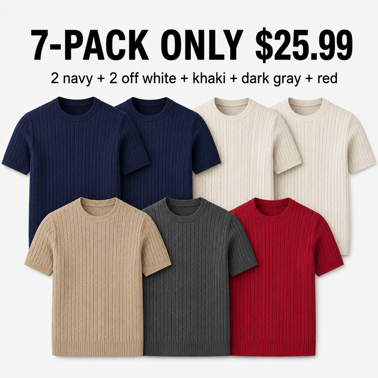 Summer Clothes Men's Plain Round Neck Stretchy Knit Cable Knit Top, Slim Casual Crew Neck Knitwear for Spring & Summer, Menswear for Daily Wear, National Day Clothing