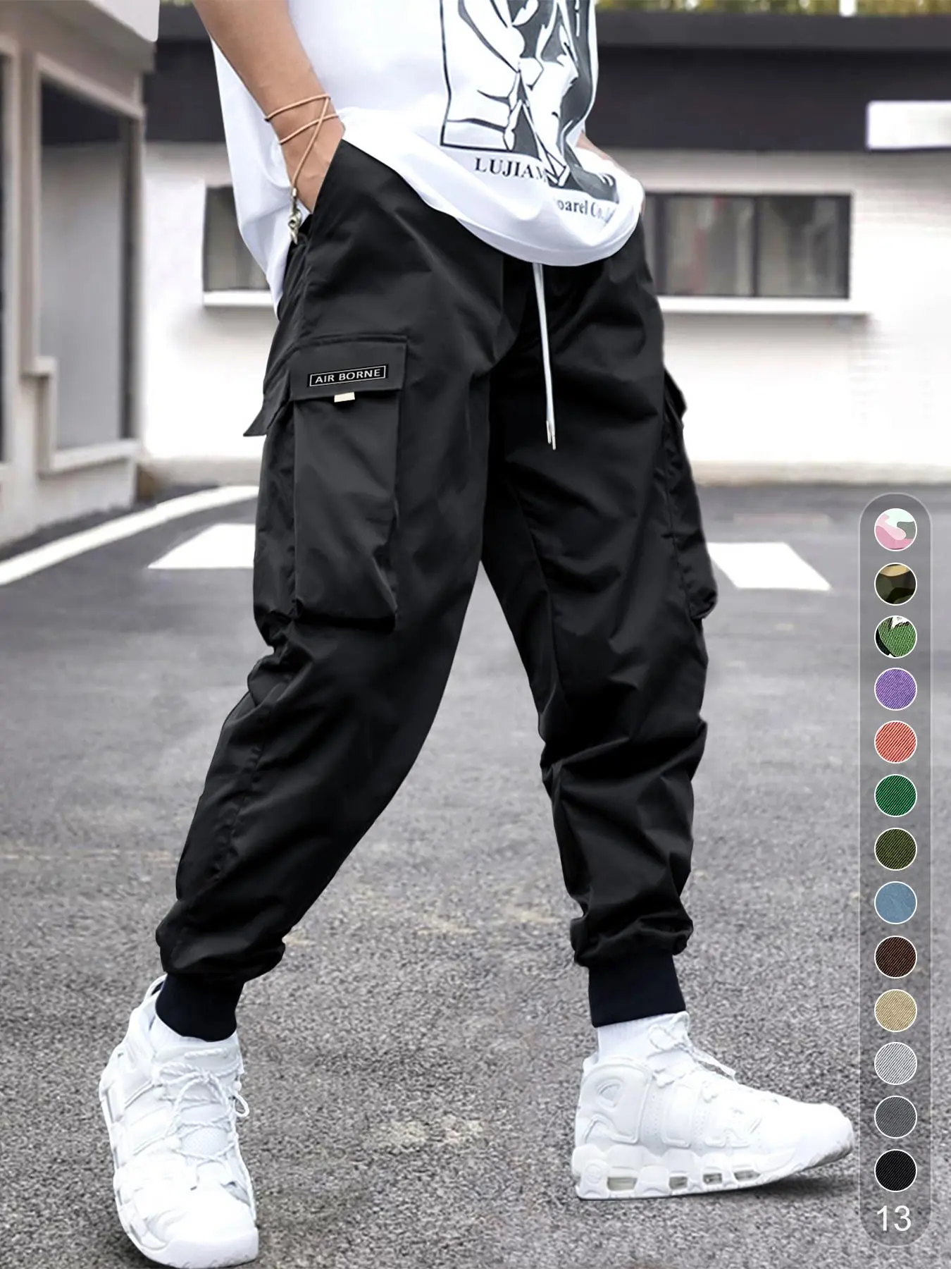 Men's Cargo Pants with Drawstring Waist - Summer Ready
