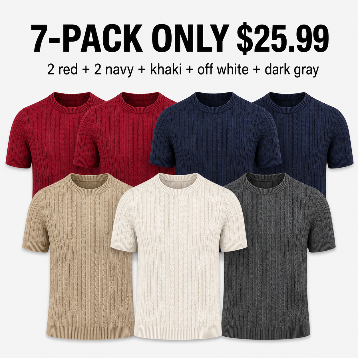 Summer Clothes Men's Plain Round Neck Stretchy Knit Cable Knit Top, Slim Casual Crew Neck Knitwear for Spring & Summer, Menswear for Daily Wear, National Day Clothing