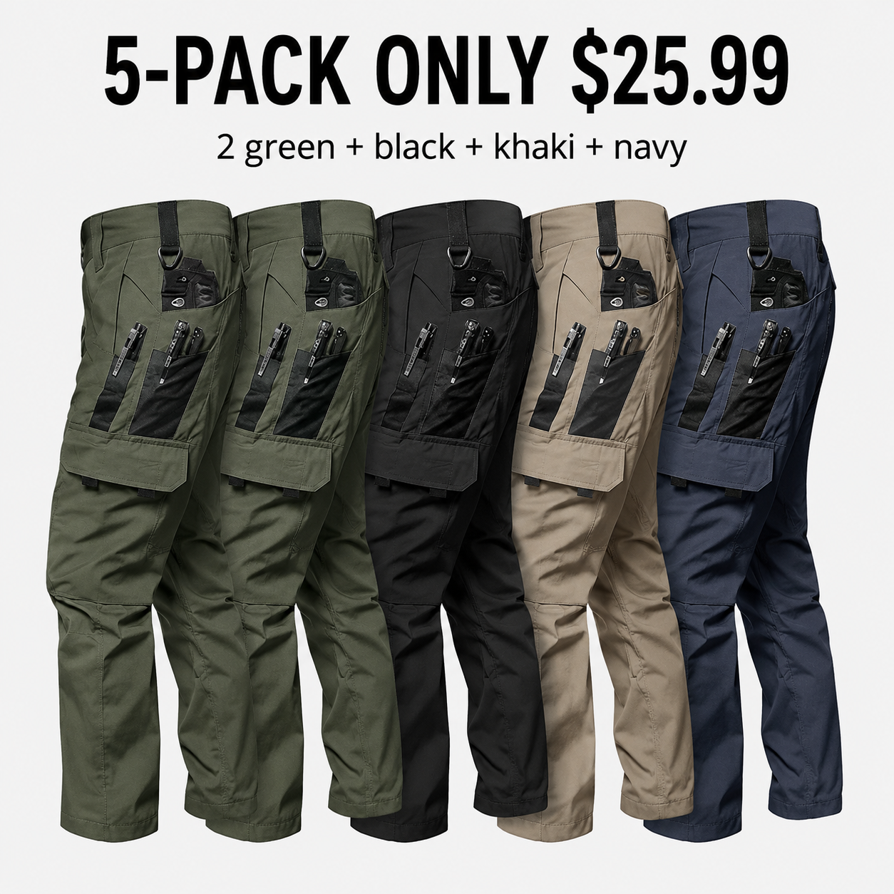 Men's Waterproof Tactical Cargo Pants with Multi-Pockets