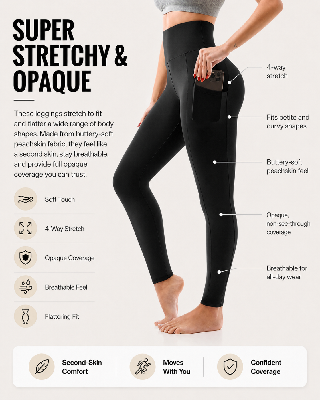 Stretch and opaque fabric detail