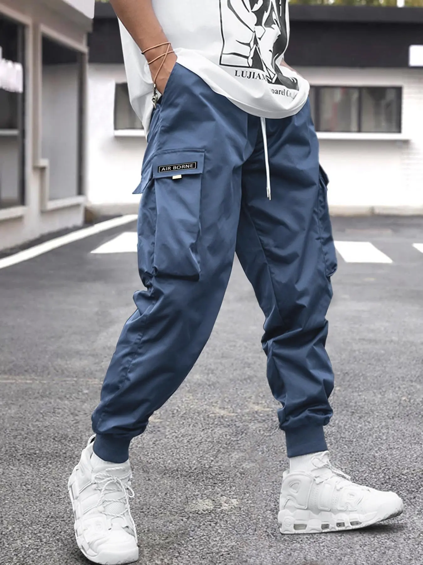 Men's Cargo Pants with Drawstring Waist - Summer Ready