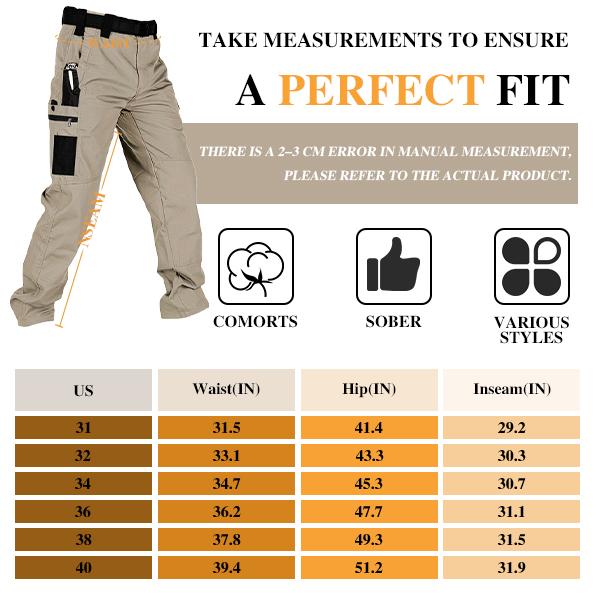 HOMUG Men's Solid Color Tactical Work Pants,230g/m² new fabric，with Multiple Pockets and Zipper Closures, Durable Outdoor Training Pants, Available in Multiple Colors, Fishing, outdoor activities, work, hiking, camping，Suitable for Spring and Autumn Wear.