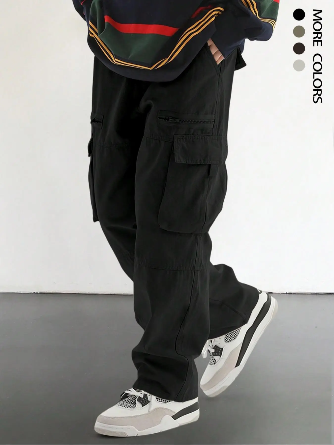 Men's Cargo Pants with Drawstring Waist - Casual Streetwear