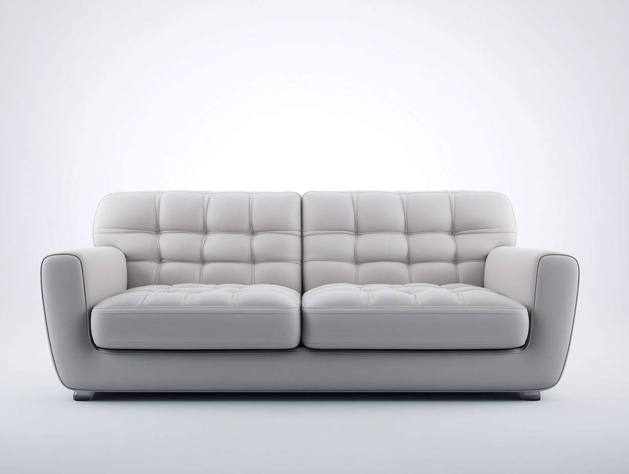 Canapé 2 places - cuir synthétique - 204x88x79 cm - gris perle - moderne-Coraidecor