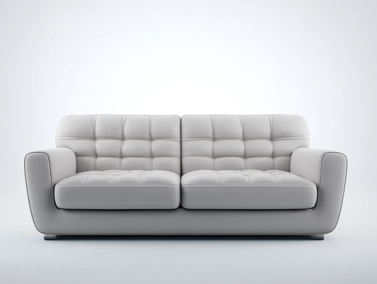 Canapé 2 places - cuir synthétique - 204x88x79 cm - gris perle - moderne-Coraidecor