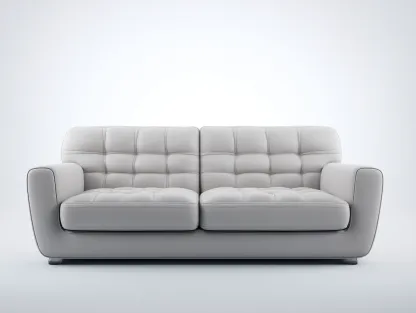 Canapé 2 places - cuir synthétique - 204x88x79 cm - gris perle - moderne-Coraidecor