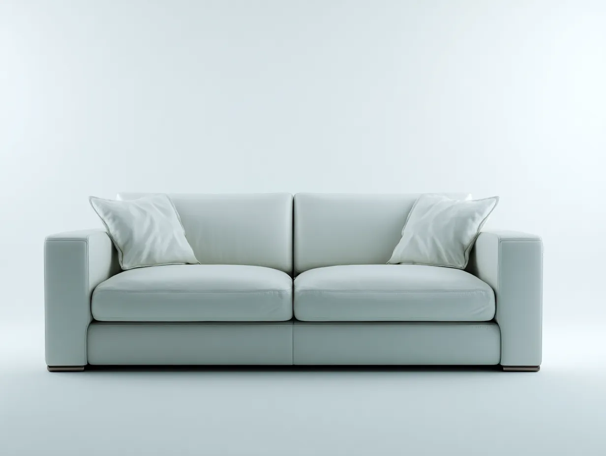 Canapé 2 places - cuir synthétique - 204x92x76 cm - gris clair - moderne-Coraidecor