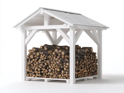 Abri à bûches - Bois-Métal - 220x150x190 cm - Blanc-Gris - Chalet rustique-Coraidecor