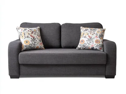 Canapé 2 places - tissu-bois - 197x86x77 cm - gris ardoise - contemporain-Coraidecor