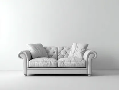 Canapé 2 places - cuir synthétique - 198x88x82 cm - blanc cassé - Chesterfield-Coraidecor