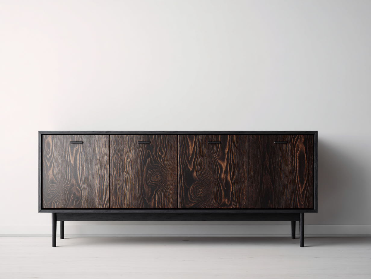 Meuble d'entrée - Bois-Métal - 200x42x68 cm - Noir-Marron - Industriel-Coraidecor
