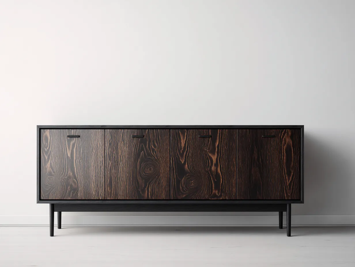 Meuble d'entrée - Bois-Métal - 200x42x68 cm - Noir-Marron - Industriel-Coraidecor