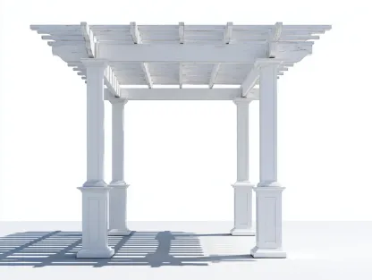 Pergolas et tonnelles - Bois - 410x300x265 cm - Blanc vieilli - Style classique-Coraidecor