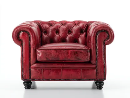 Fauteuil-Cuir-Bois-105x92x78 cm-Rouge bordeaux-Chesterfield-Coraidecor