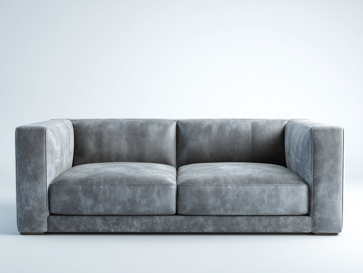 Canapé 2 places - cuir synthétique - 206x91x74 cm - gris bleuté - minimaliste-Coraidecor