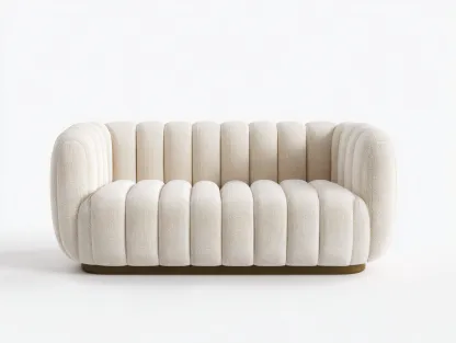 Canapé 2 places - tissu-métal - 181x78x76 cm - crème - contemporain-Coraidecor