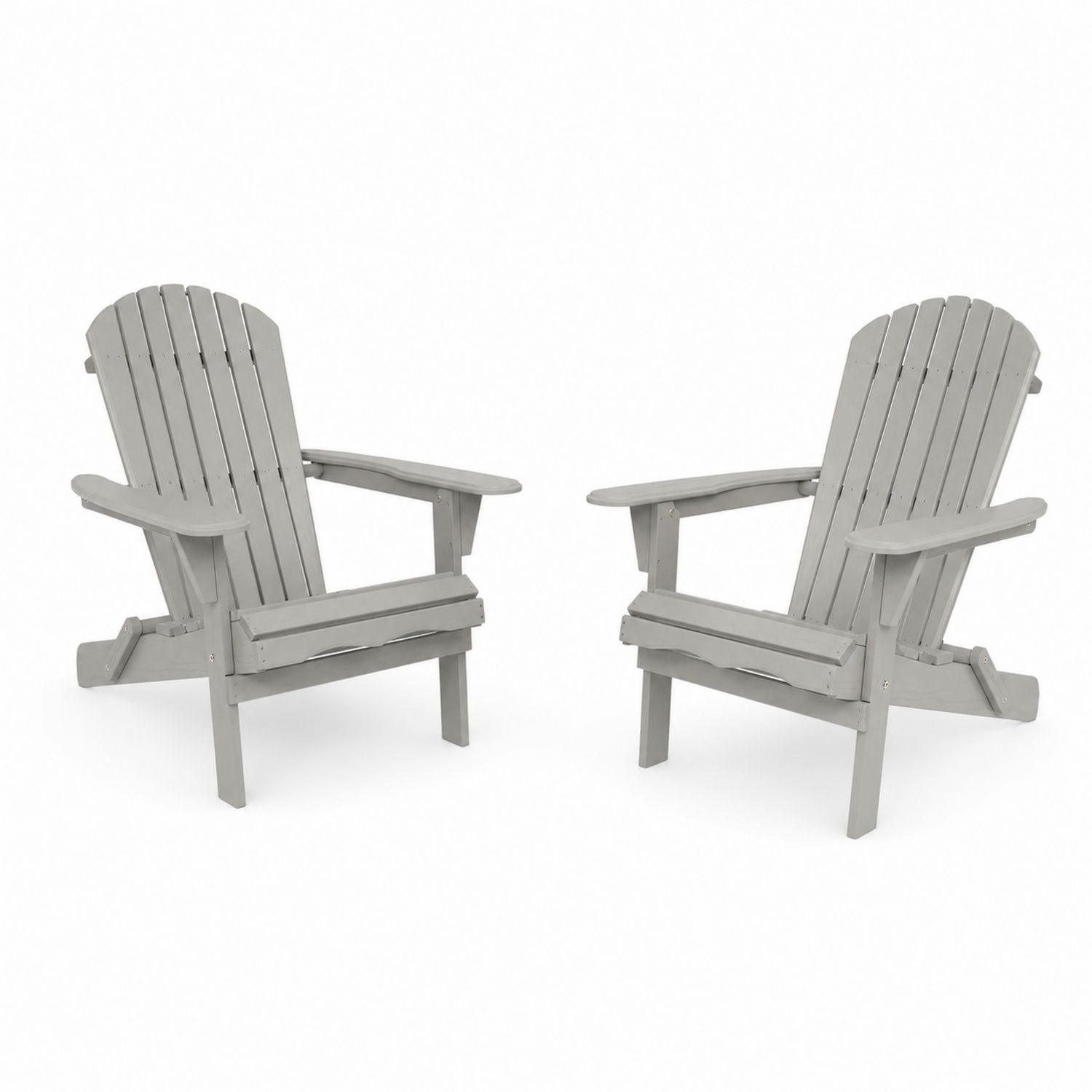 2er-Set Adirondackstühle Holz Grau