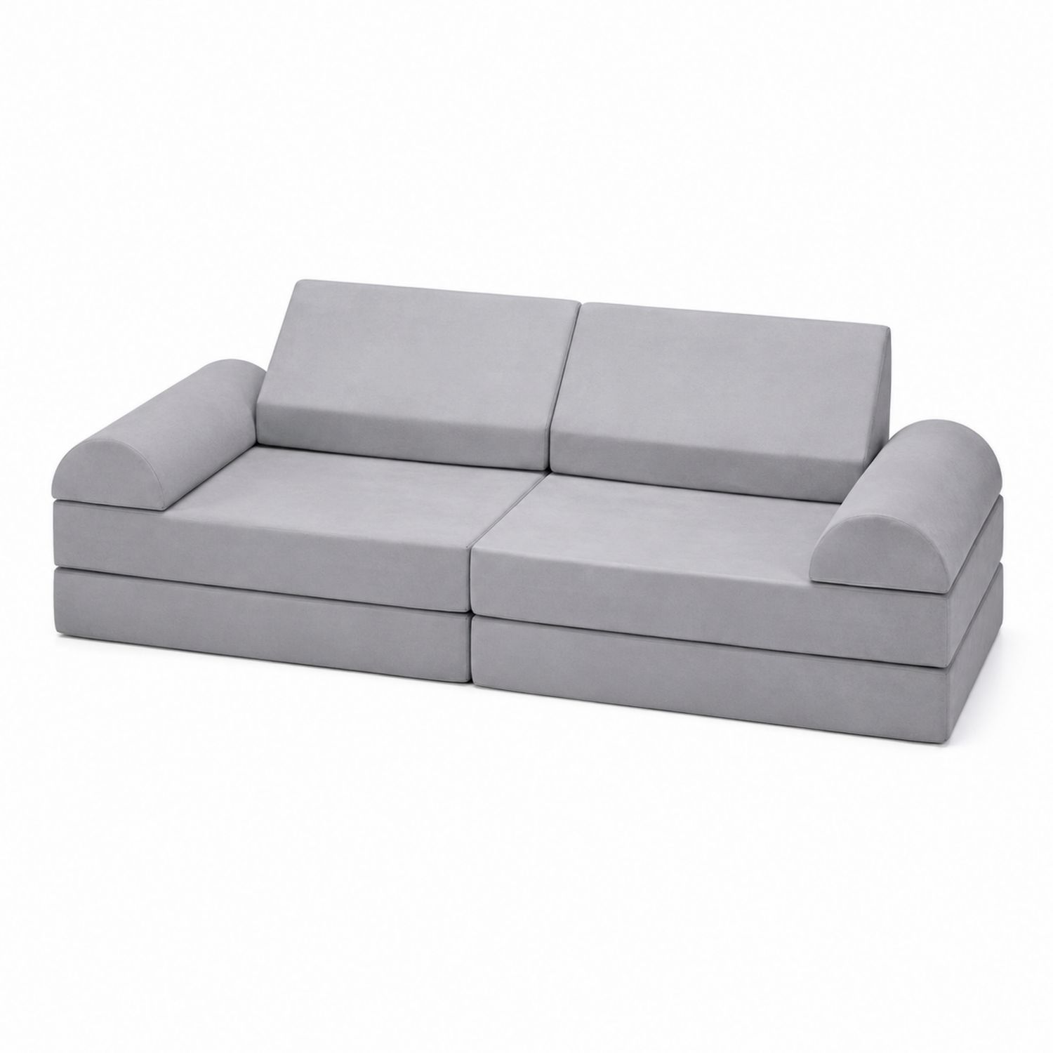 Modulares Sofa aus Stoff in Hellgrau