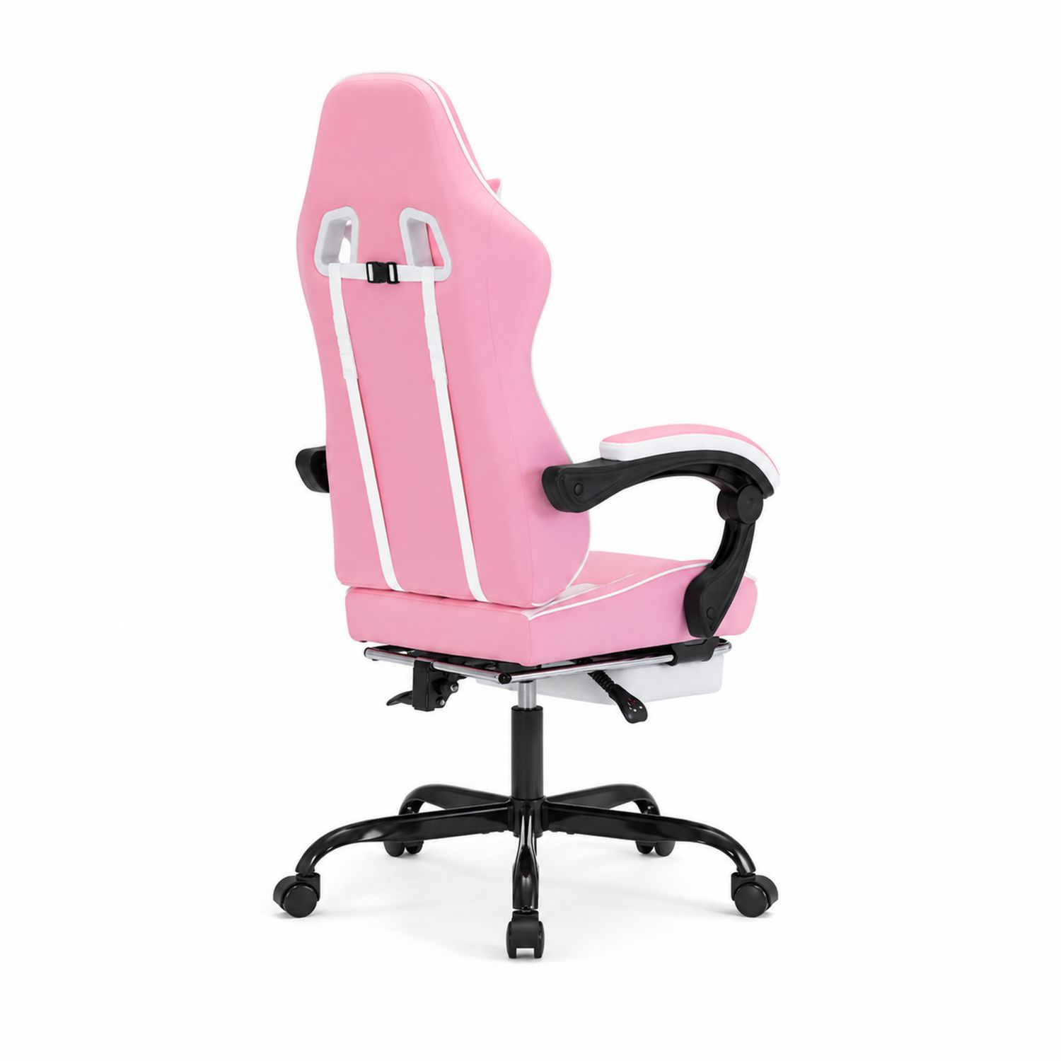 Gamingstuhl Ergonomisch PU-Leder Rosa/Weiß