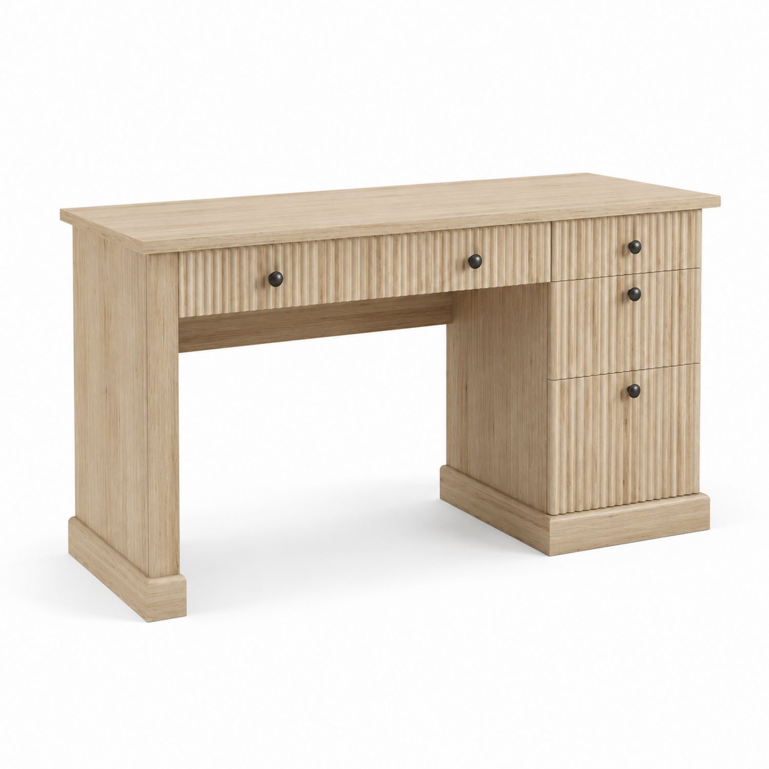 Rechteckiger Schreibtisch mit Schubladen aus MDF in Hellbraun