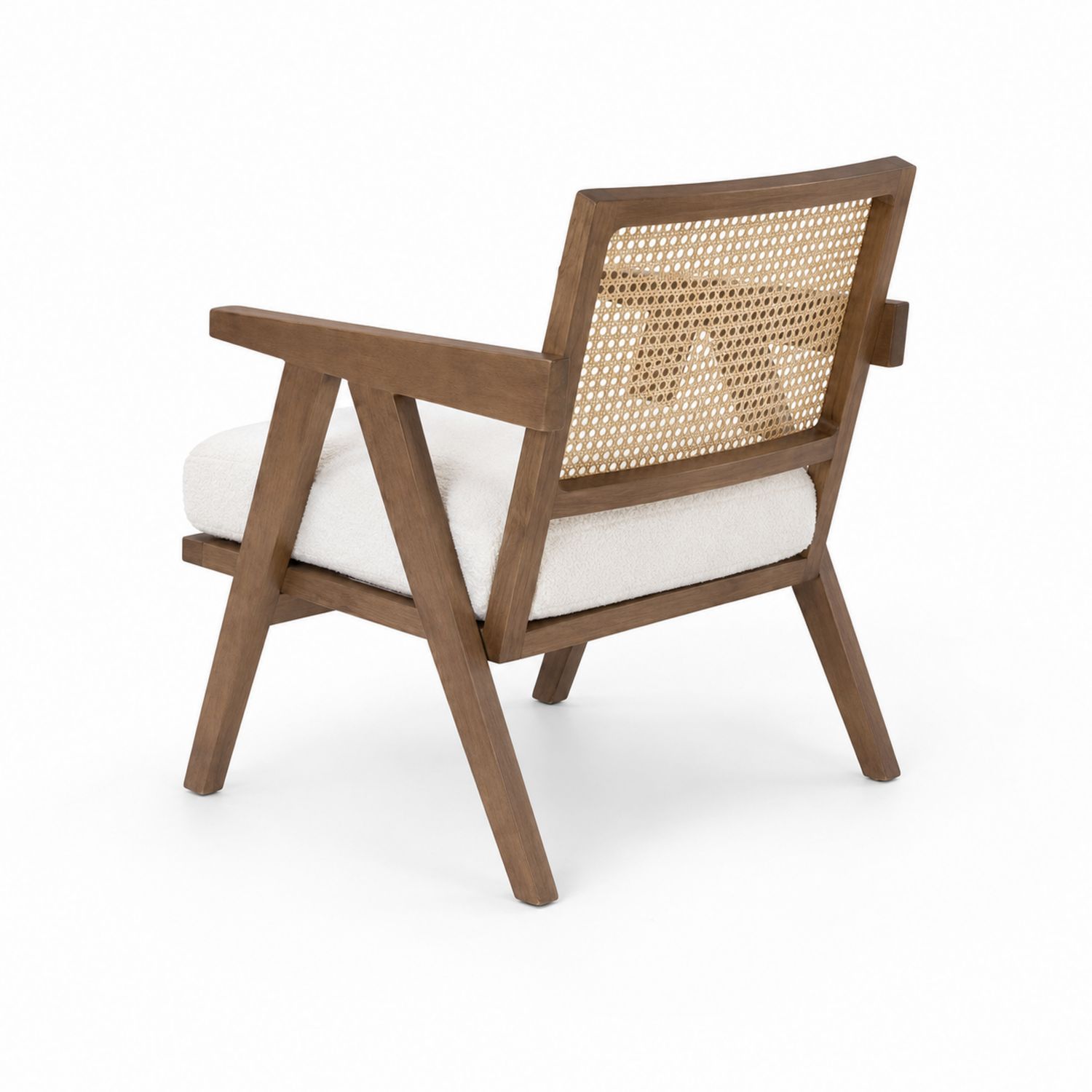 Sessel aus Holz mit Wiener Geflecht und Polstersitz