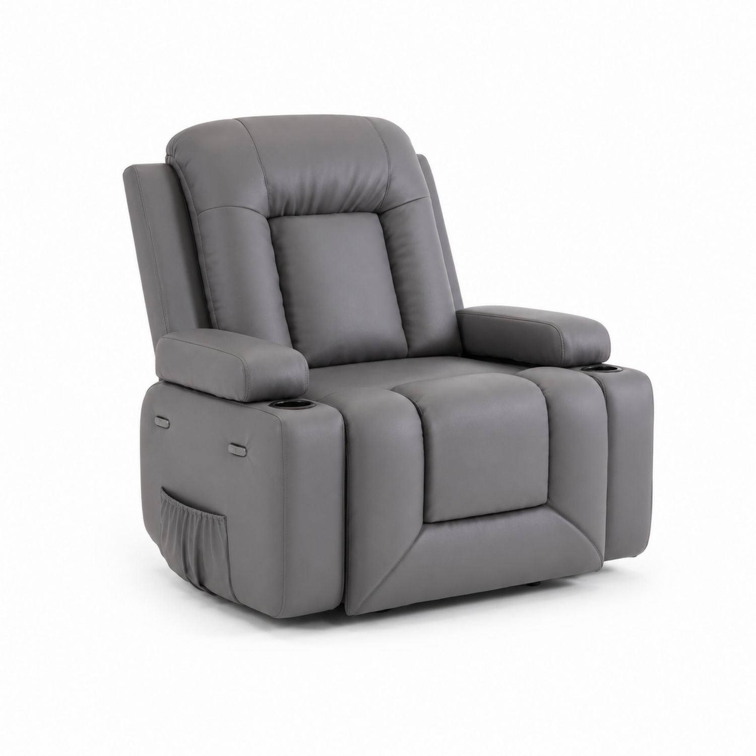 Verstellbarer Relaxsessel Lederimitat Grau