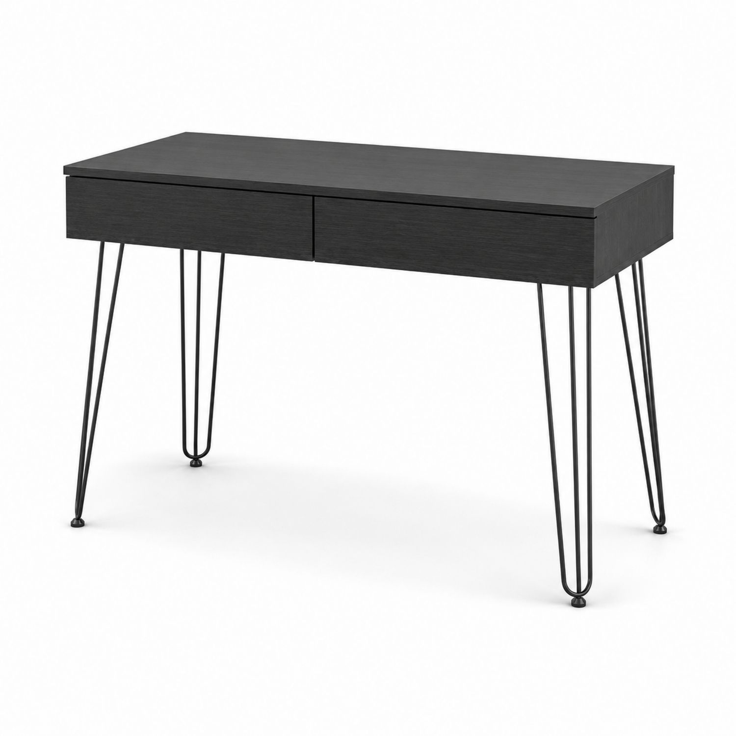 Schreibtisch mit Schubladen Holzwerkstoff und Stahl Schwarz