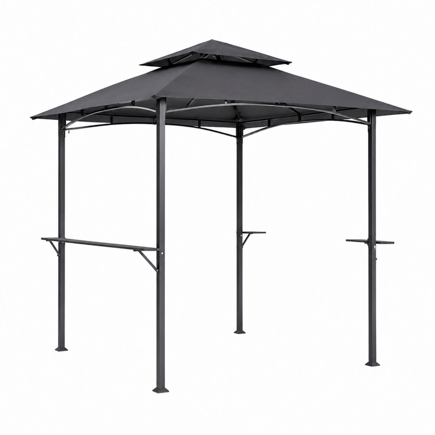 Gartenpavillon 3x3 m Stahl Polyester Schwarz