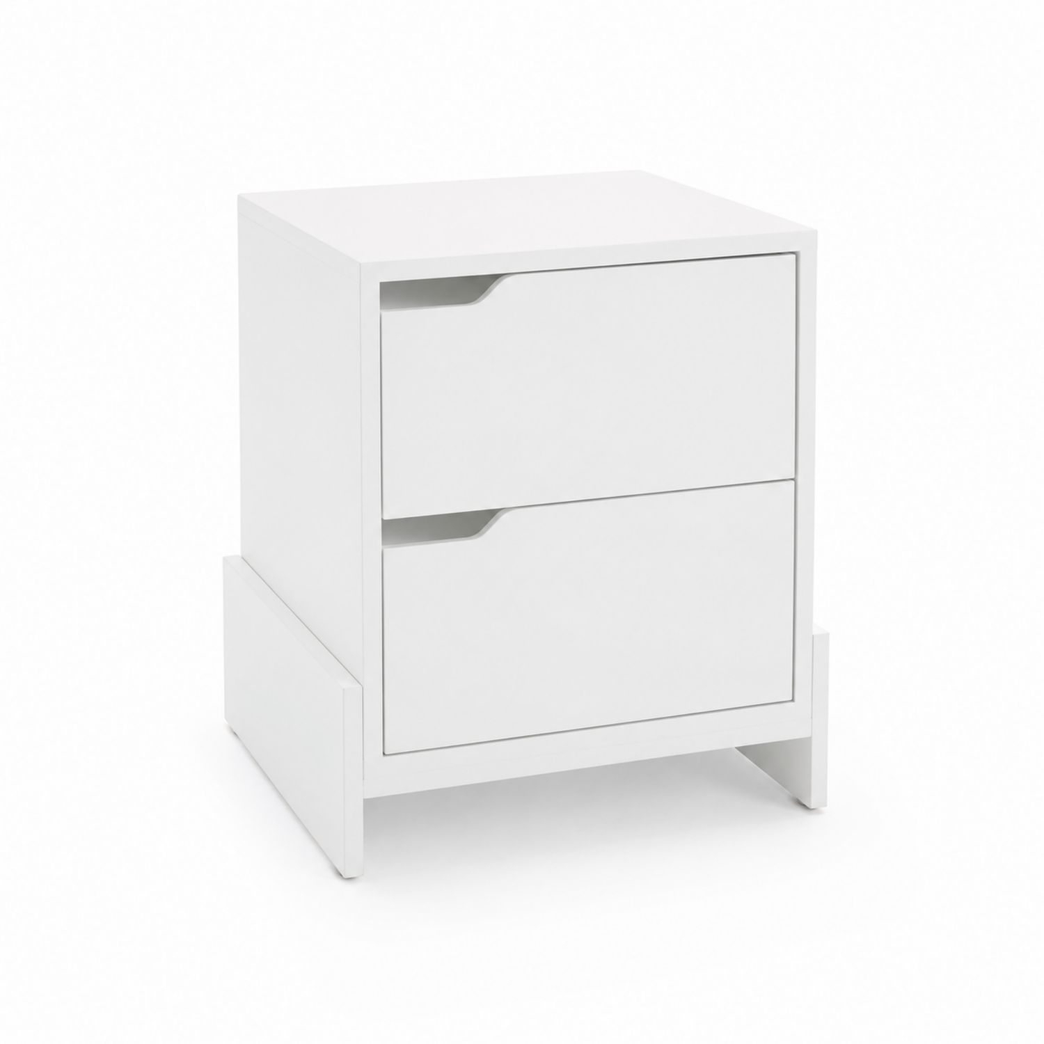 Nachttisch mit 2 Schubladen Weiß MDF