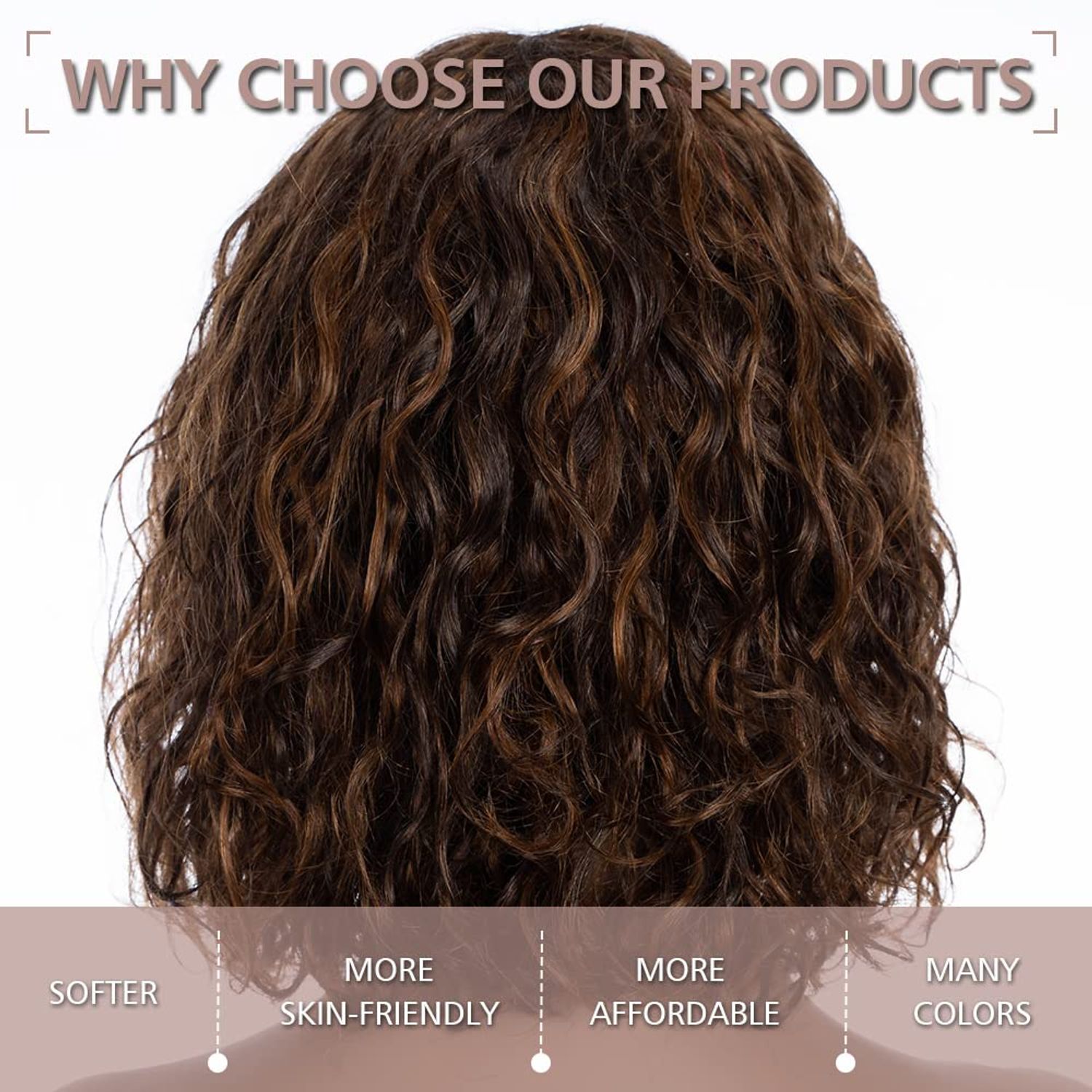 FASHION IDOL Bob Curly Human Hair Wig with Bangs for Black Women 10" Deep Wave Brazilian Virgin Human Hair Short Brown Water Wave Wig 150% Density