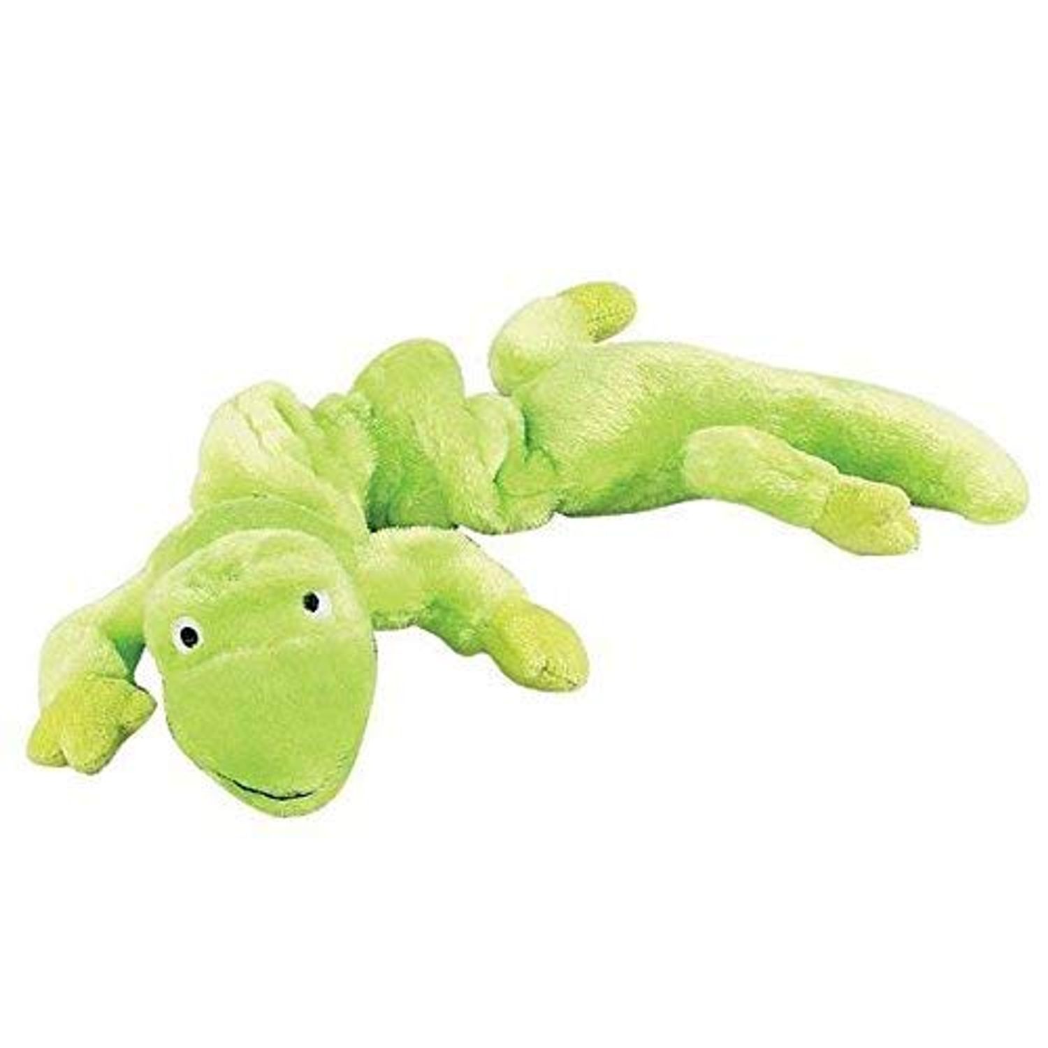 Zanies Gecko Lizard Bungee Dog Toys Durable Plush Stretch Colorful Squeaky Toy for Dogs(Neon Green)