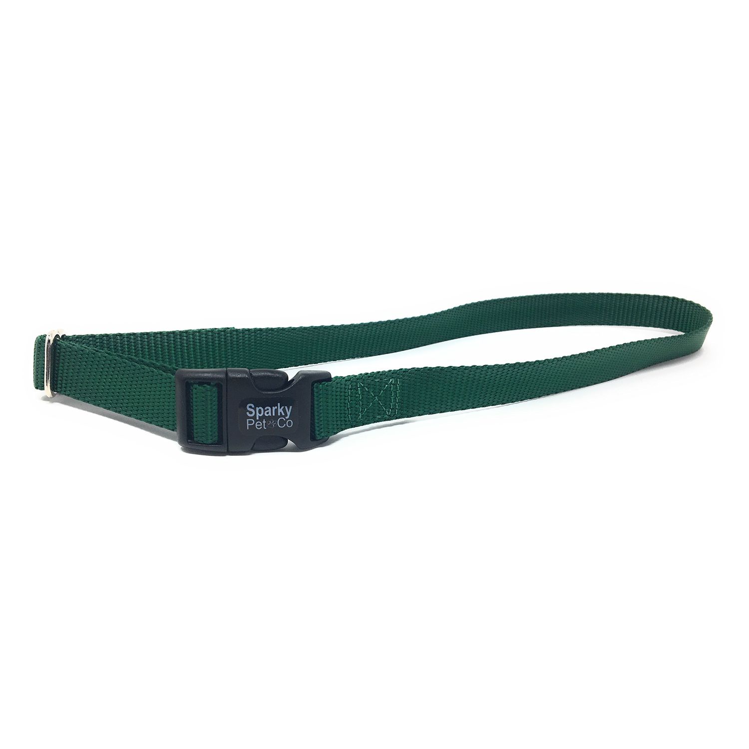 Sparky Pet Co 1" Solid Nylon Replacement Dog Collars for Remote Trainers (Green)