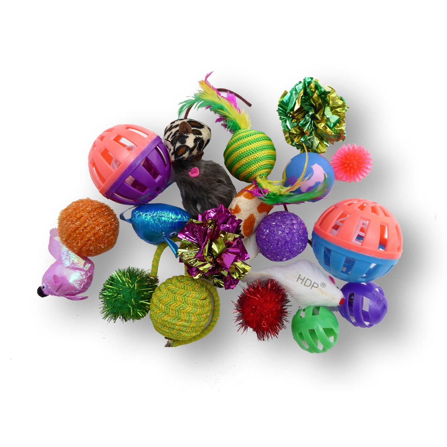 HDP Grab Bag Assorted 20 Pieces cat Toys Bag