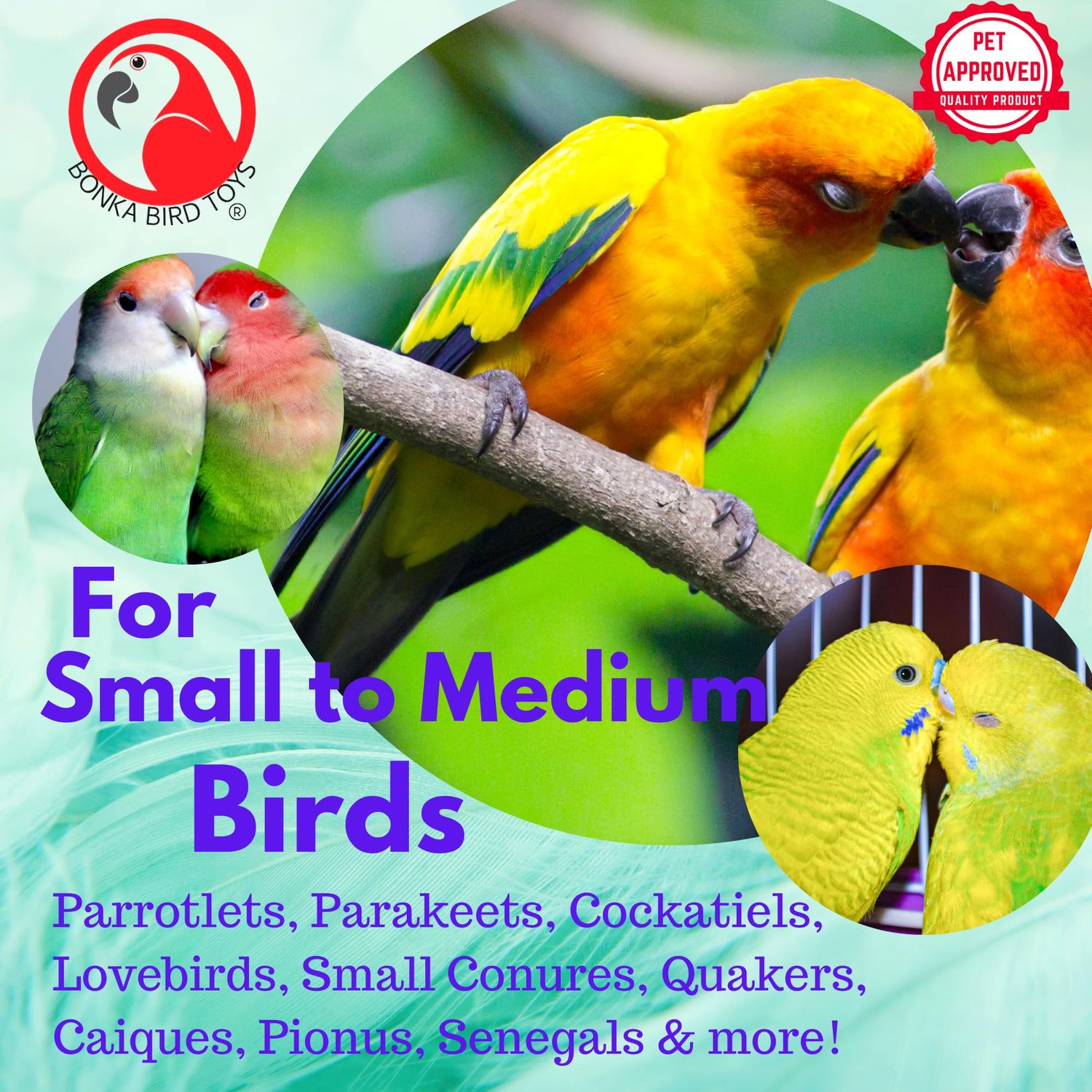Bonka Bird Toys 2635 Peekaboo Trio Forage Chew Shred Medium Parrot Cage Toy, Conure, Ringneck, Pionus, and Similar Breed Sizes